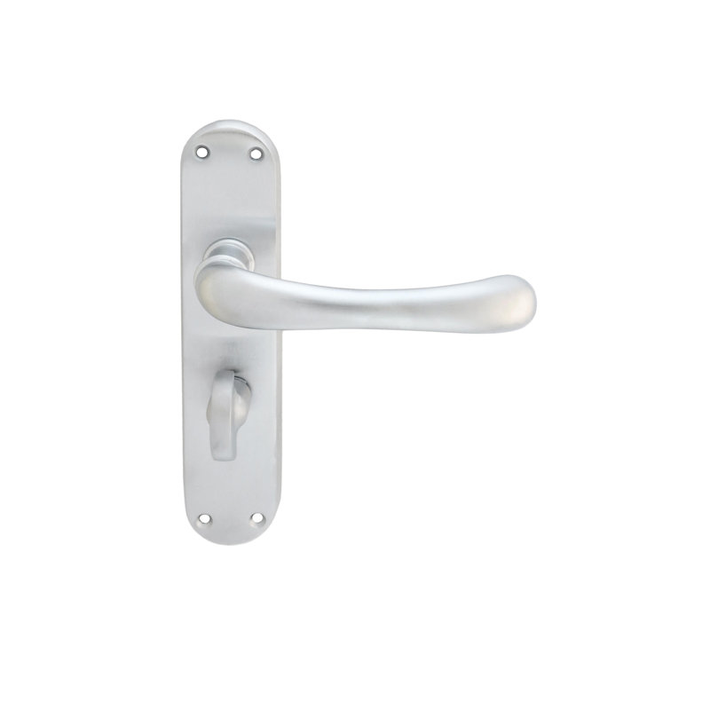 Ibra Bathroom Door Handle, Satin Chrome