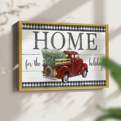 Christmas Pickup Home -Framed Print - Restickable