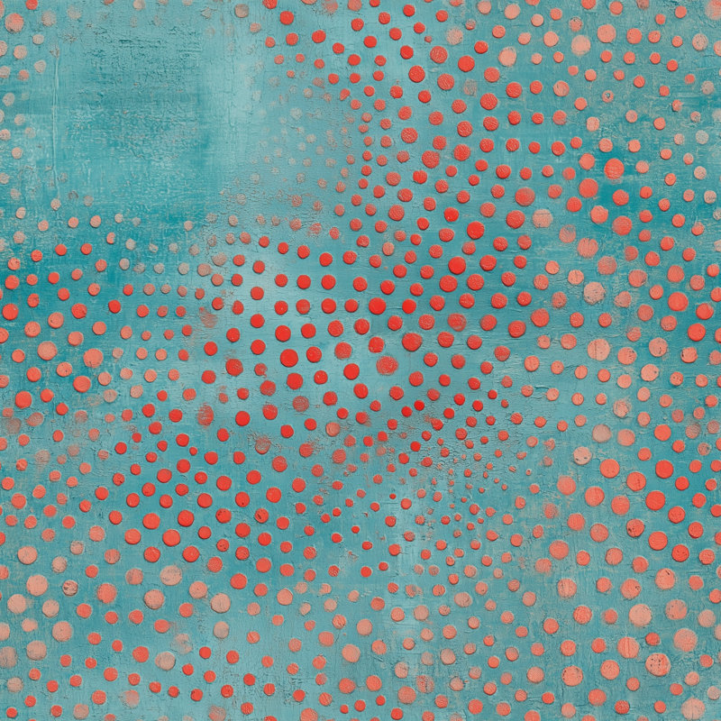 Papier peint abstrait à pois abstrait bleu sarcelle amovible, Peler et coller