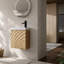 Meuble-lavabo mural 18,5 po avec lavabo en résine, porte simple à fermeture douce, panneau de fibres à densité moyenne, noyer (emballage KD)-1655100542
