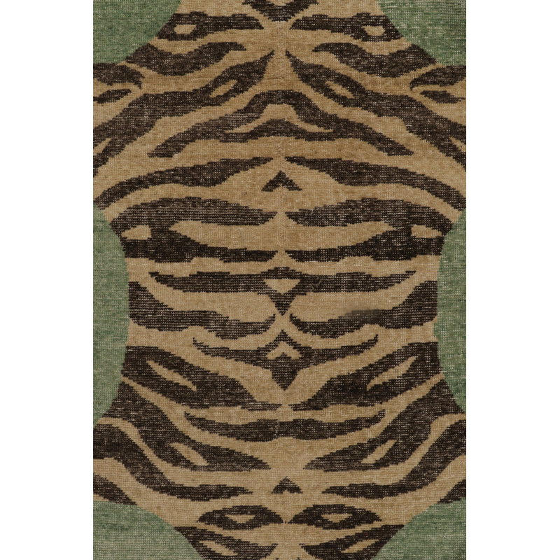 Distressed Homage Hand Knotted Wool Geometric Area Rug, Rectangle 10' x 14'