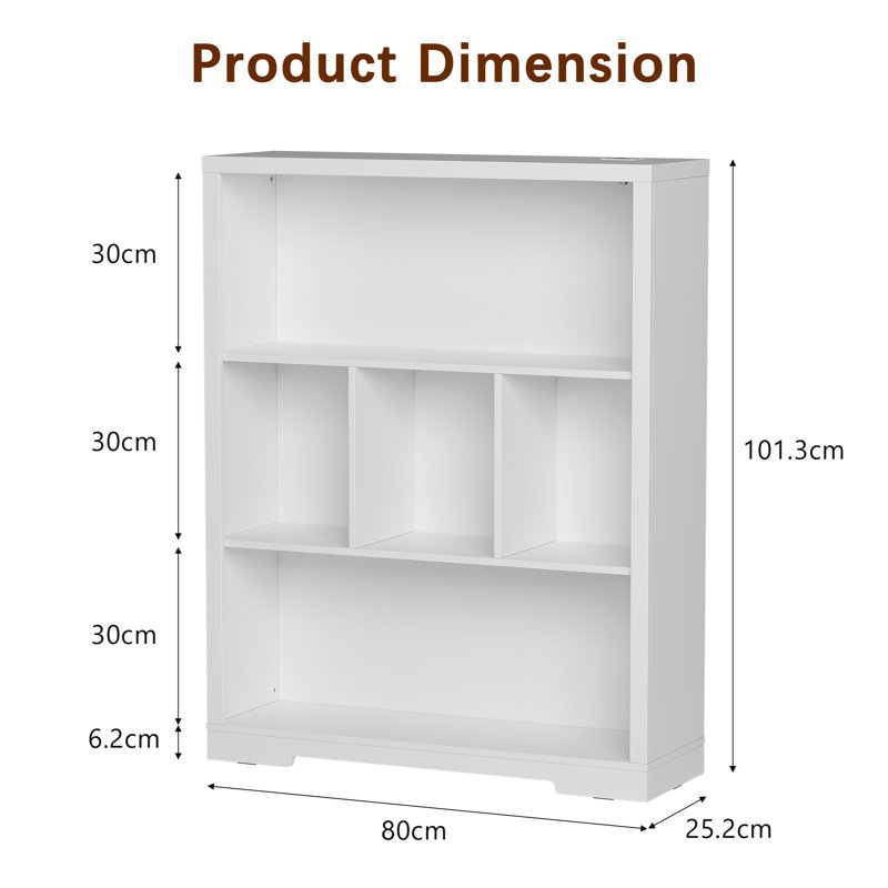 101cm H x 80cm W Bookcase, White