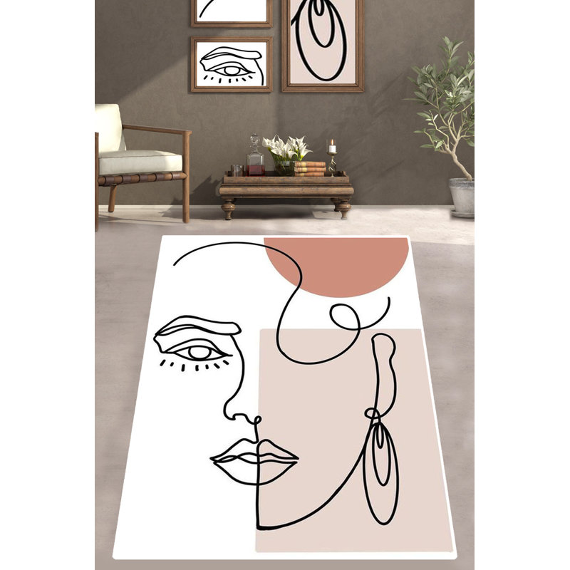 Premium Hall Carpet (4.9 x 6.6 ft), 100% Polyester, 0.2 in Pile Height | Antibacterial, Non-Slip Underside | Machine Washable, Durable & Easy Care, Perfect for Living Room or Entryway Decor