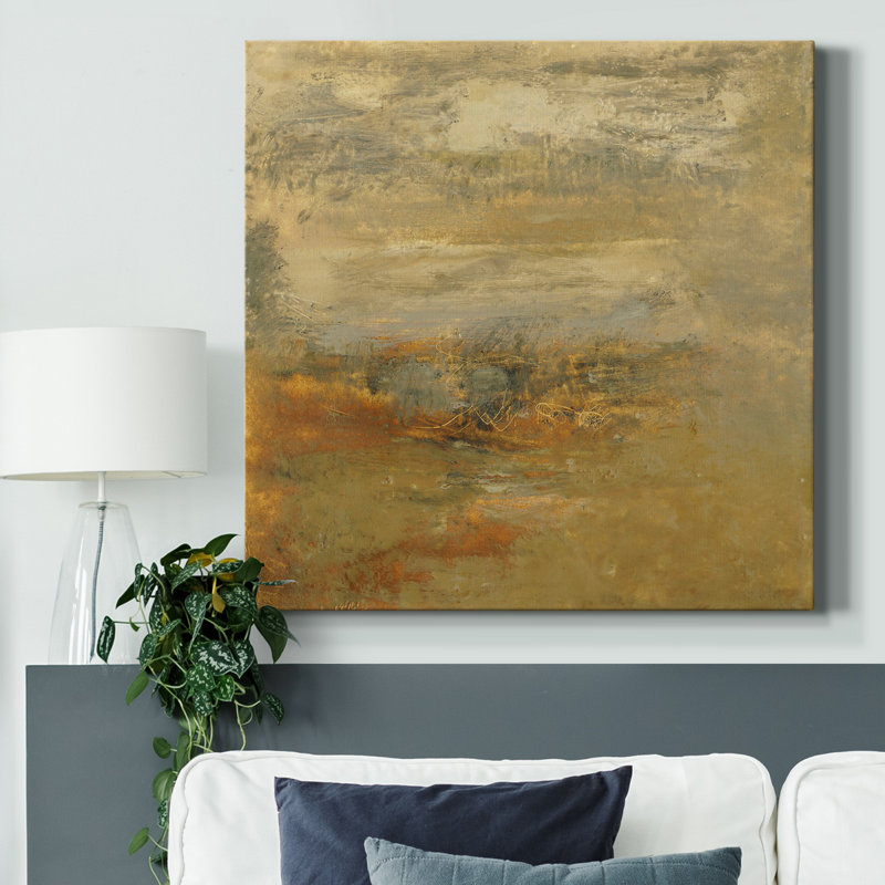 Carreau Encaustic en toile orange I-Premium Gallery - prêt à être accroché, H 40 po x l 40 po x P 1 po