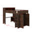 Grand lit mezzanine avec garde-robe et bureau, tête de lit avec rangement et port USB-1301340554