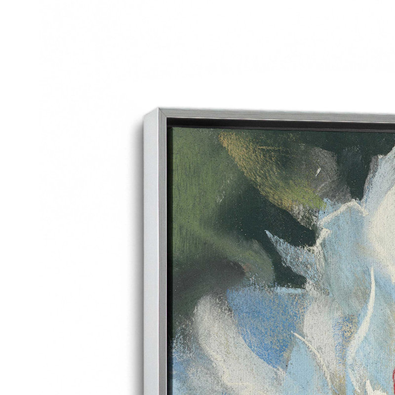 «Peony I» par Carol Rowan, reproduction d'art sur toile, H 36 po x l 36 po, Cadre flottant, Argent argent