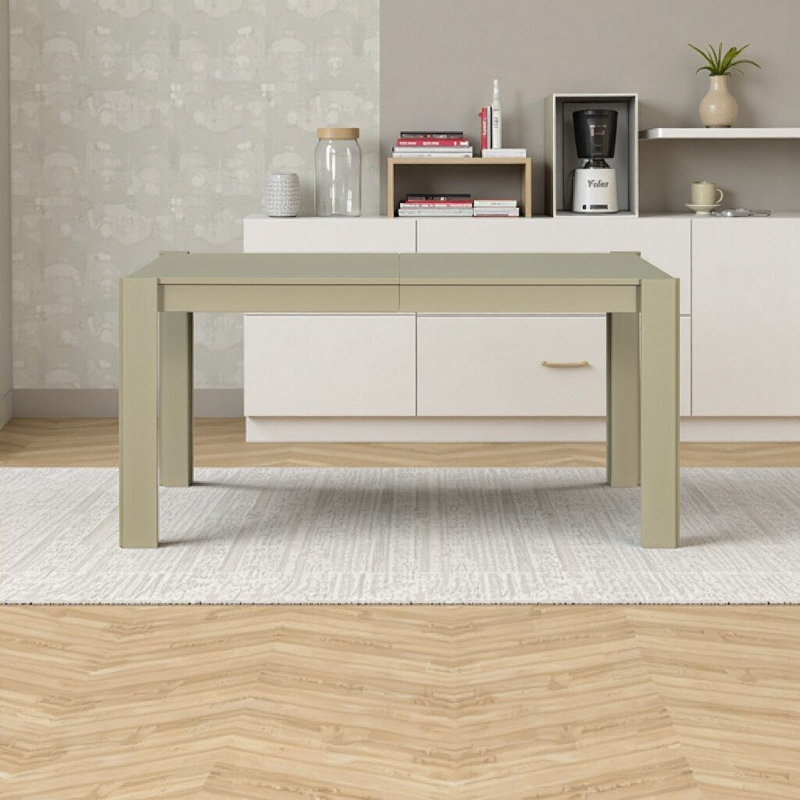 Table de salle à manger extensible de style campagne moderne - extensible de 59 po à 73 po, noyer, Doré