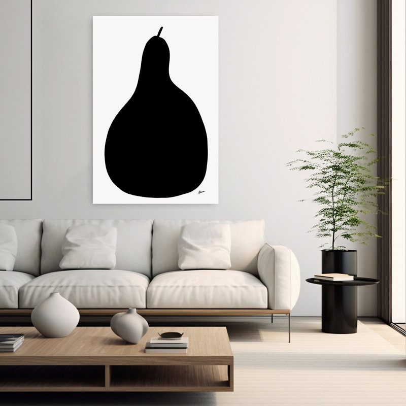 Art mural minimaliste abstrait minimaliste poire, H 60 po x l 40 po