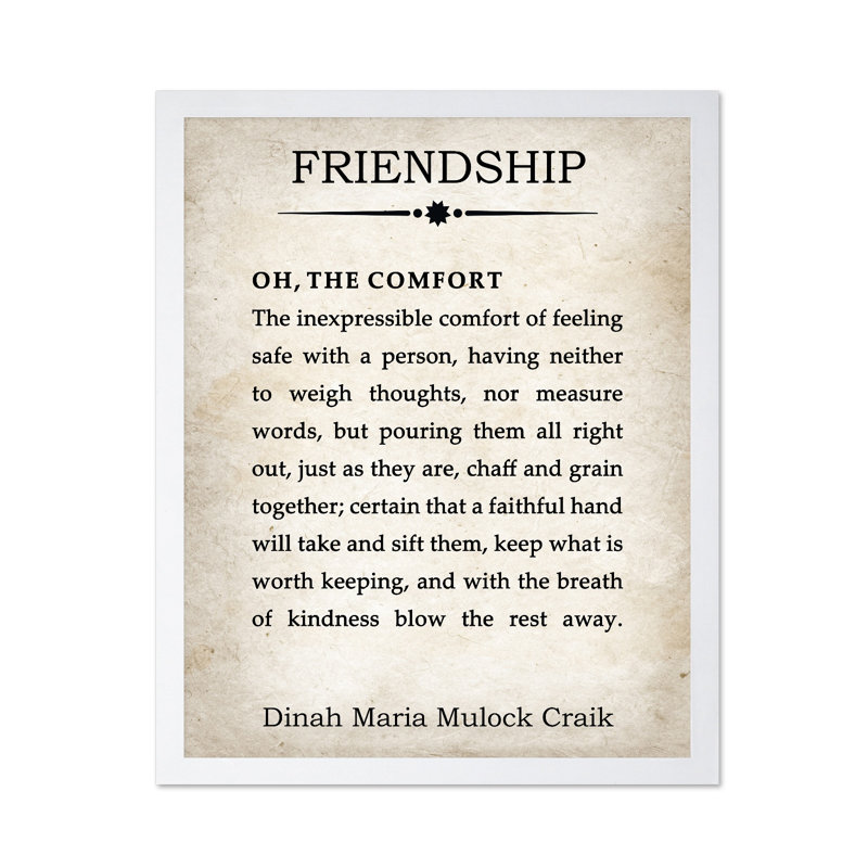 Citation de l'amitié, Poster, White Framed, 08"H x 10"W