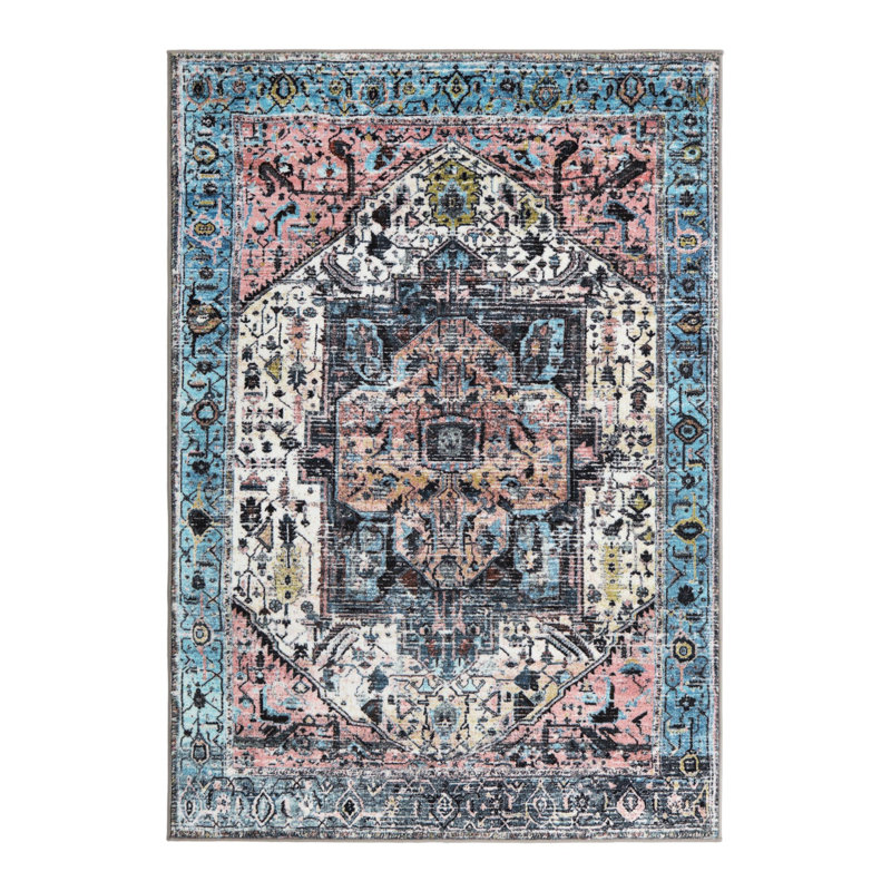 Acelin Oriental Indoor Rug, Rectangle 4'4" x 6'