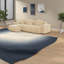 Canapé modulaire en velours luxueux avec repose-pieds, sans assemblage, forme en L moderne