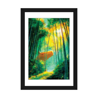 Capybara dans la forêt de bambous - reproduction d'art mural - papier d'art encadré