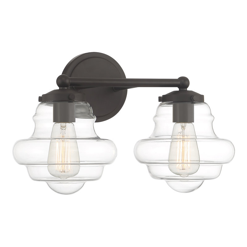 Éclairage pour salle de bain à intensité variable 2 lumières Marah, Bronze huilé