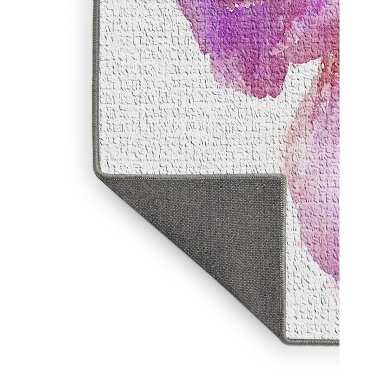 Tapis mauve à motif floral, Rectangle 2 pi x 3 pi