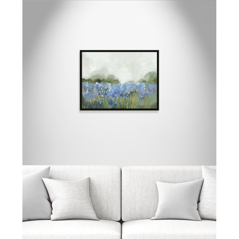 Meadows Bluebels Field " Meadows Bluebells Field " by Allison Pearce, Espresso Framed, 19.5" H x 25.5" W x 2" D