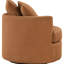 Fauteuil d'appoint rotatif moderne avec coussins et revêtement moelleux orange brûlé pour des sièges confortables