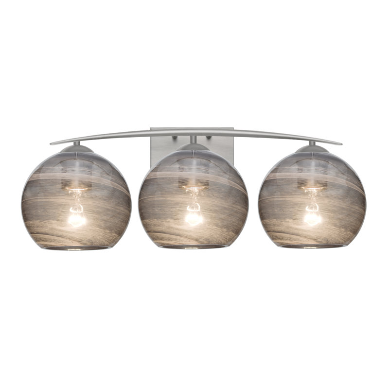 Éclairage pour meuble-lavabo 3 lumières Ivers, Nickel satiné, Vapeur fumée