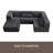 Compression Mahjong Sofa,Convertible Floor Sofa Bed,DIY Boneless Modular Sectional Sofa,No Assembly Required,Circle Fleece Fabric,Oversized 4 Seater With 1 Ottoman-1806100448