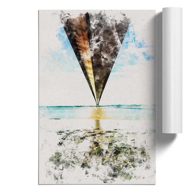 Humber Bridge Watercolour - Frameless Print, 30cm H x 21cm W x 0.1cm D