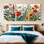 «Botanical Floral Garden», impression sur toile tendue sur toile (ensemble de 3)-381691833