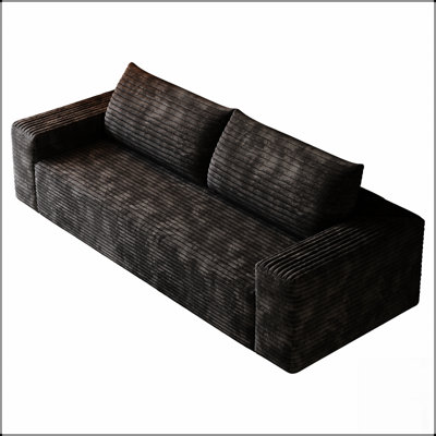 Canapé en velours côtelé de 71 pouces avec assise profonde, aucun assemblage requis, parfait pour les salons et les chambres