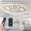 Ventilateur de plafond noir de 33 pouces avec télécommande et lumières APP, à intensité variable avec télécommande 7 pales et 6 vitesses de vent