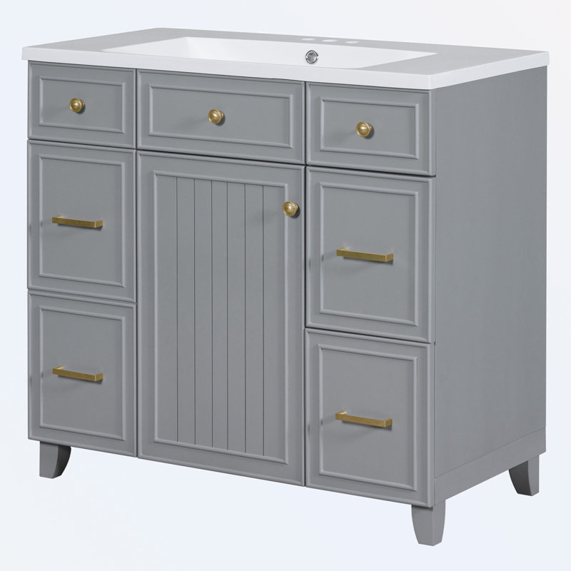 Rangement pour salle de bain Chandace, Gris