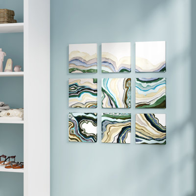 " Geode Abstract Waves " by Grace Popp 9 - Pieces