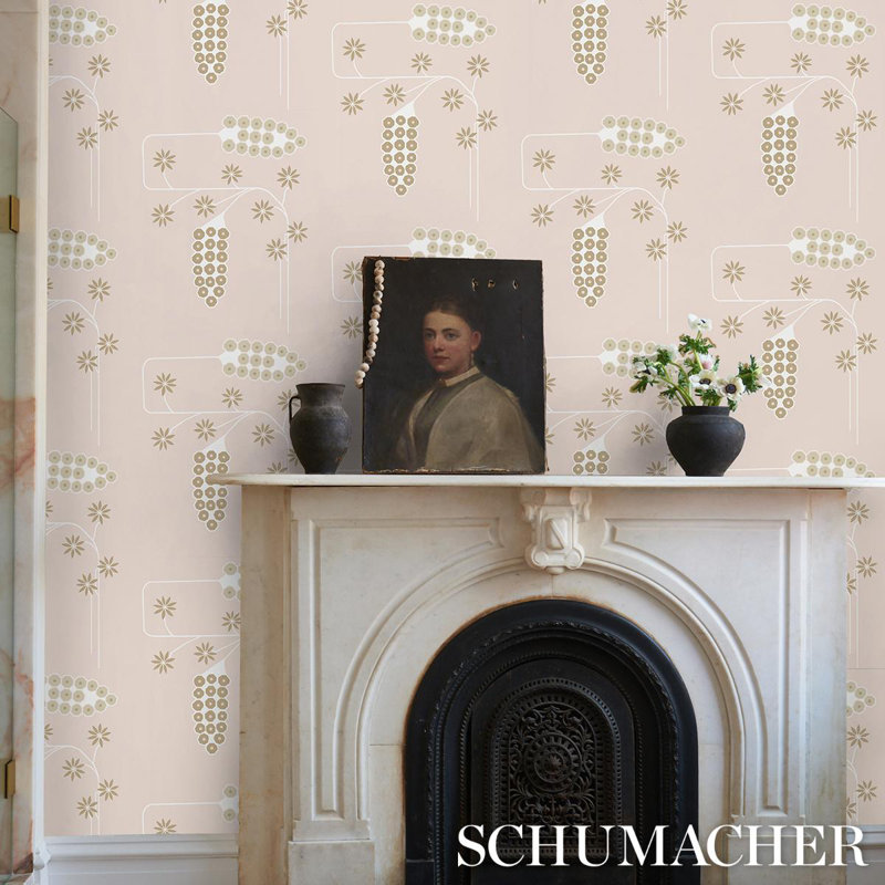 Schumacher x Neisha Crosland Hollywood Grape Wallpaper, Gesso