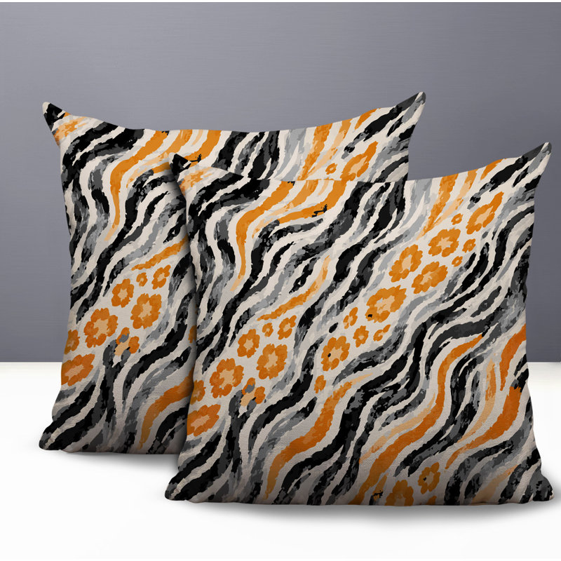 Oreiller réversible intérieur / extérieur Blaine, 20x20, Orange