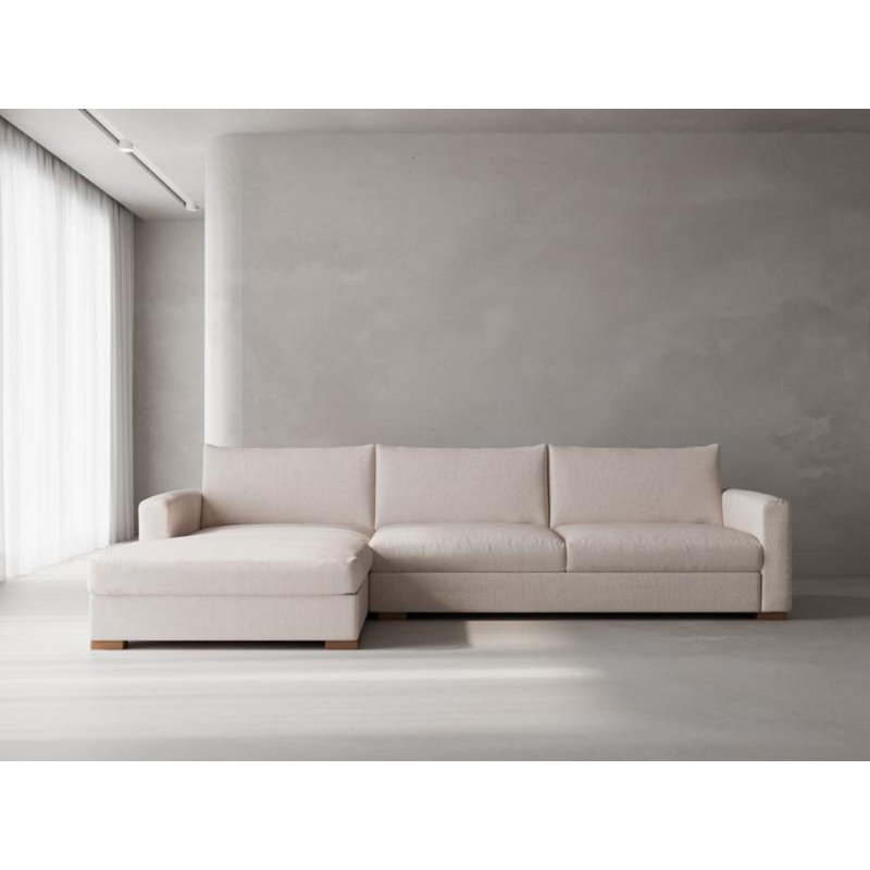 Perfect Sectional Chaise, Nevis Ivory Polyester Blend