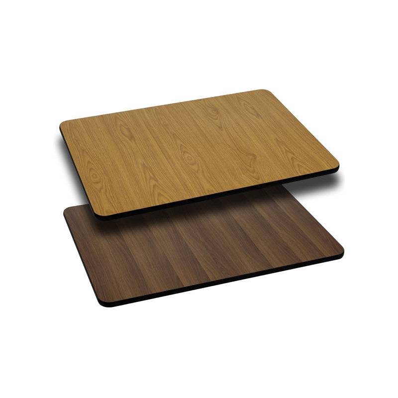 Plateau de table rectangulaire avec dessus en stratifié réversible Glenbrook, Ensemble de 10, Naturel ou noyer