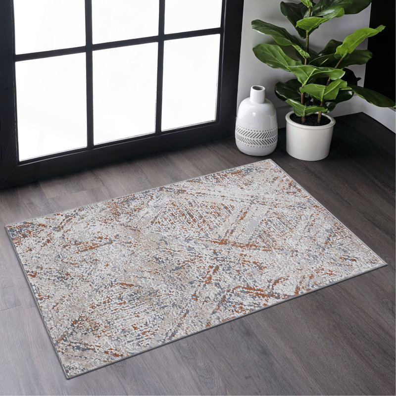 Collection 2X3 Beige /Geometric Non-Shedding Living Room Bedroom Dining Home Office Stylish And Stain Resistant Area Rug