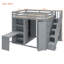 Lit mezzanine avec garde-robe, bureau et tablettes-206848119