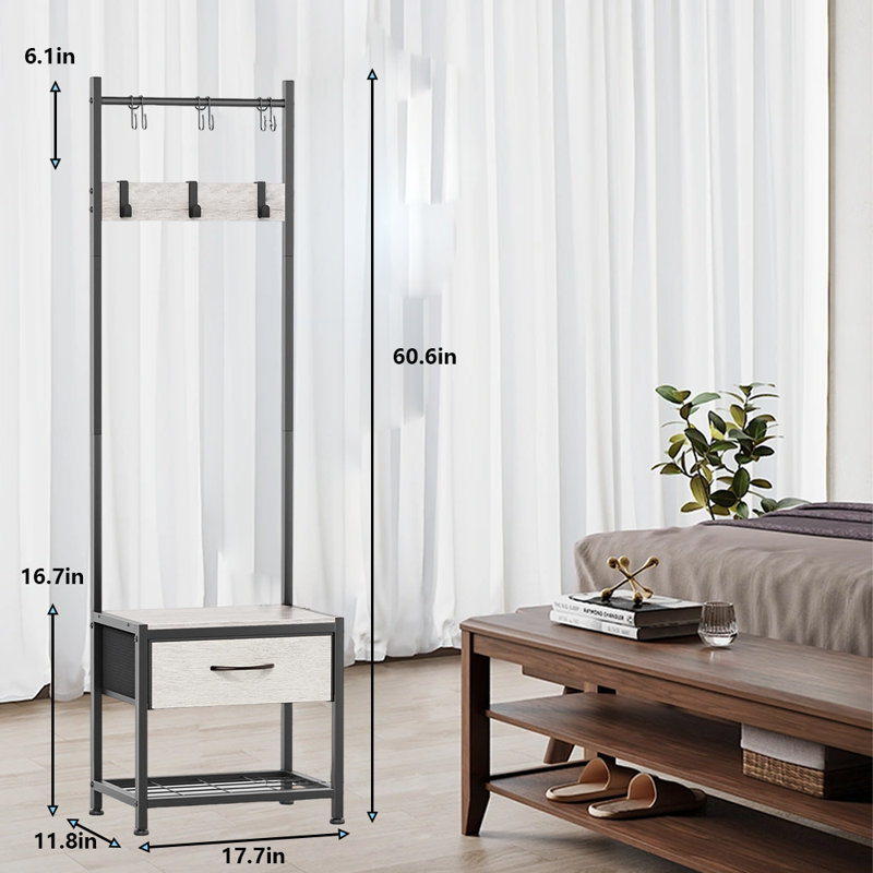 Versatile Multi-Functional Coat Rack For Bedroom, Hallway, And More - Perfect For Hanging Clothes, Bags, And Towels, White