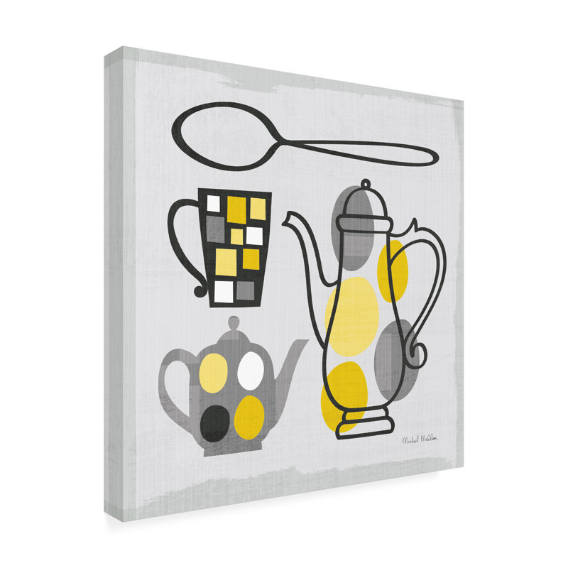 «Modern Kitchen Square IV Yellow on Canvas» par Michael Mullan, reproduction, H 35 po x l 35 po x P 2 po