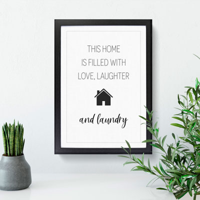 Love Laughter and Laundry - Framed Print