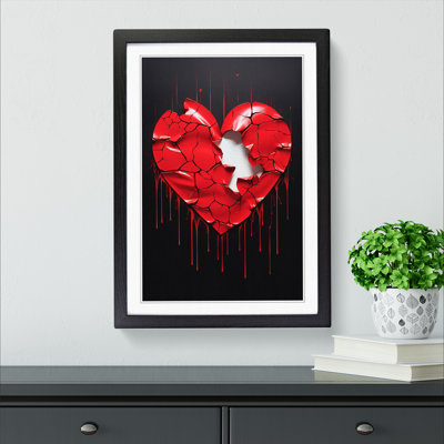Love Heart Hard Edge Painting No.2 - Single Picture Frame Print on Wood