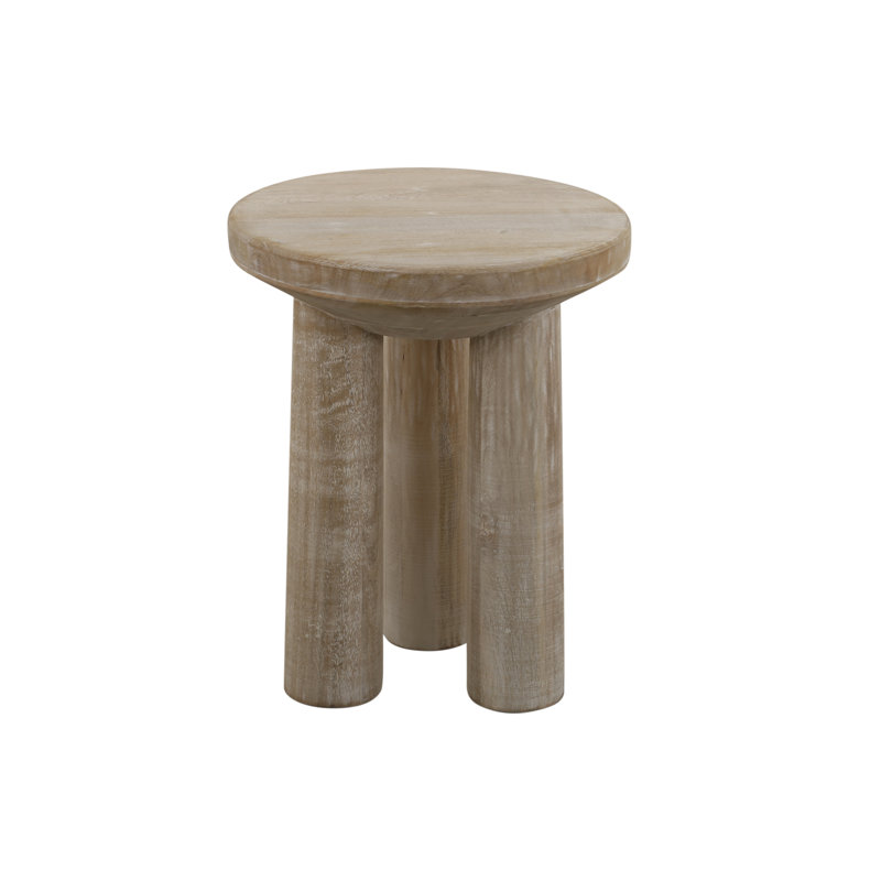 Khatuna Solid Wood End Table, White