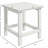 Adirondack Side Table, Square Patio End Table, Weather Resistant 15" Outdoor HDPE Table for Porch, Pool, Balcony, White