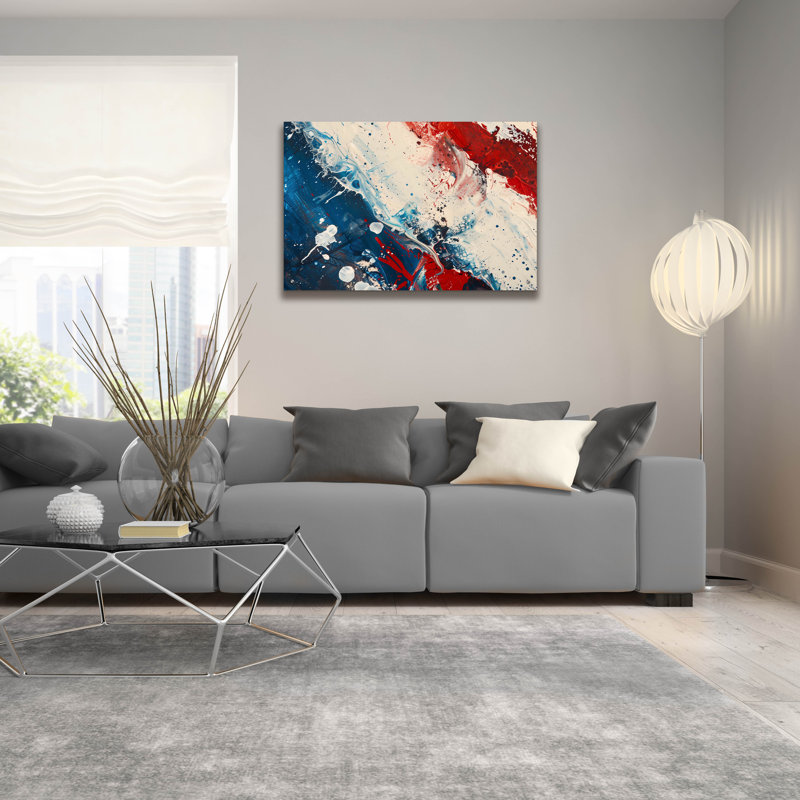 Art mural en verre Ivy Bronx «Red White And Blue» par Andreas Magnusson, H 24 po x l 36 po x P 0,2 po