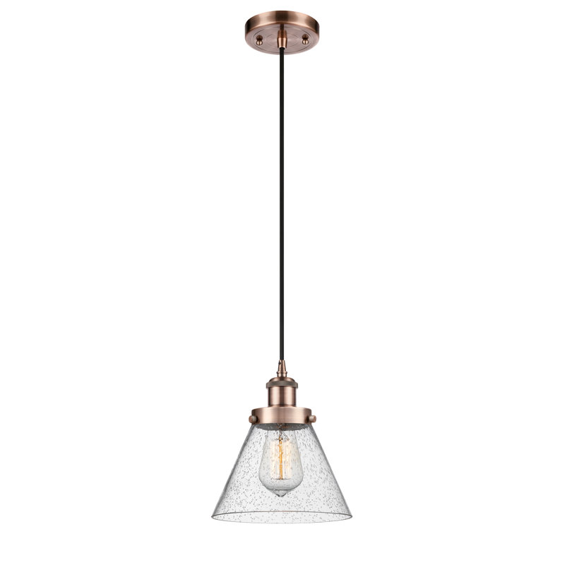Luminaire suspendu conique à 1 lumière Buellton, Cuivre