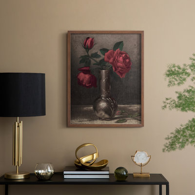 «Vintage Floral Print CCLX III», reproduction encadrée - bois massif