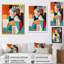Portrait de femme Mid Century encadré sur toile-88554975-88554979