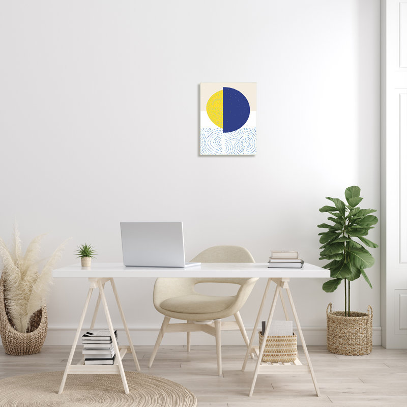 Soleil levant sur les vagues de l'océan, H 19 po x l 13 po x P 0,5 po, Plaque murale