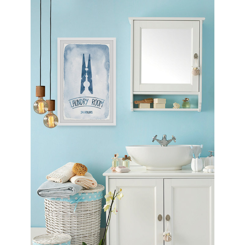 Laundry Room 24 Hours - Impression sur cadre photo, H 24 po x l 16 po x P 1,5 po