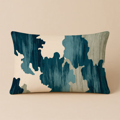 Watercolor Blue Indoor and Outdoor Throw Pillow