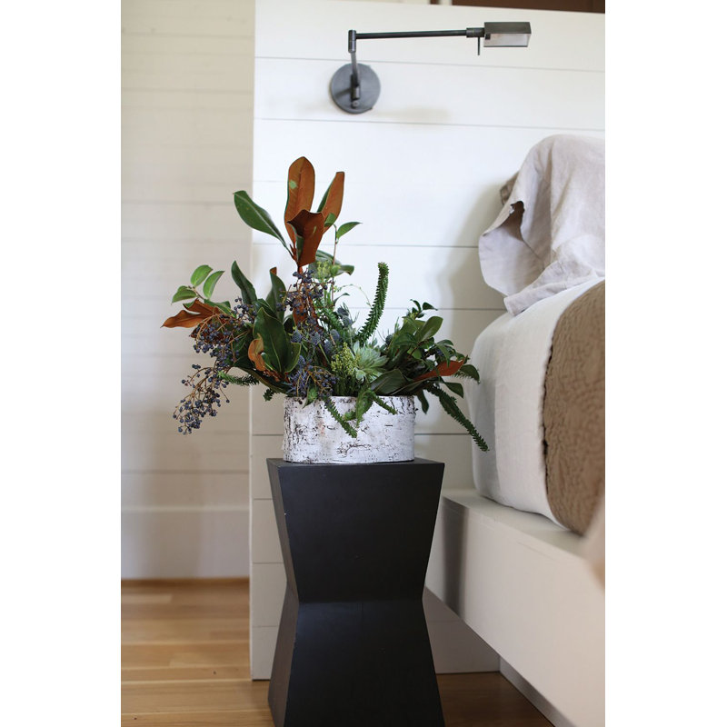 Britnie Handmade Wood Pot Planter, 4.7" H x 10" W x 10" D