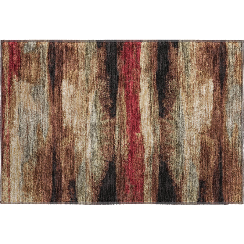 Premium Machine Washable Prisco Mocha Rug, Rectangle 1'8" x 2'6"