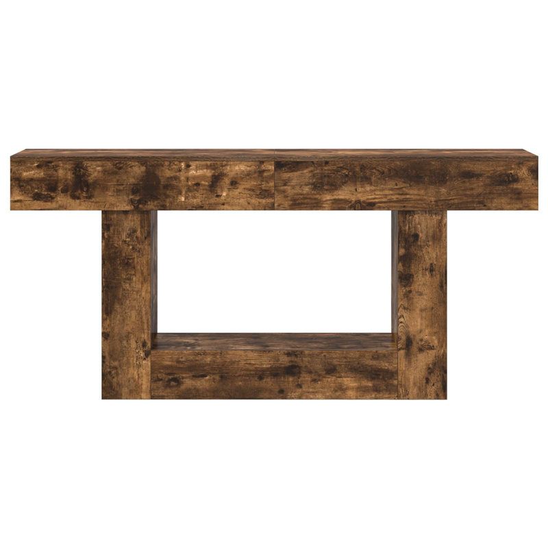 Console Table, 74cm H x 160cm W x 30cm D, Smoked Oak, Smoked Oak, Smoked Oak